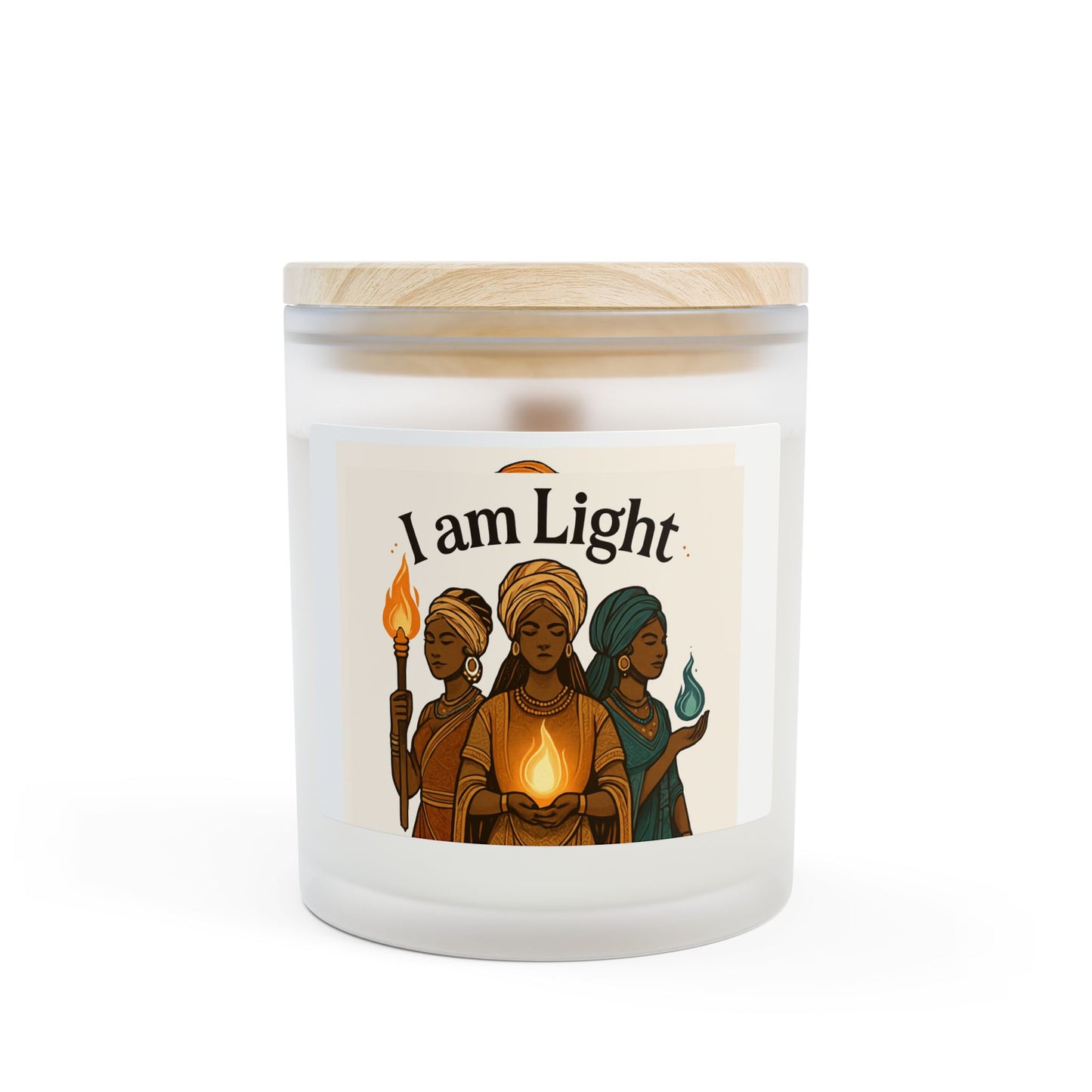 I Am Light Frosted Glass Candle — Empowering Spiritual Scented Candle (11 oz)